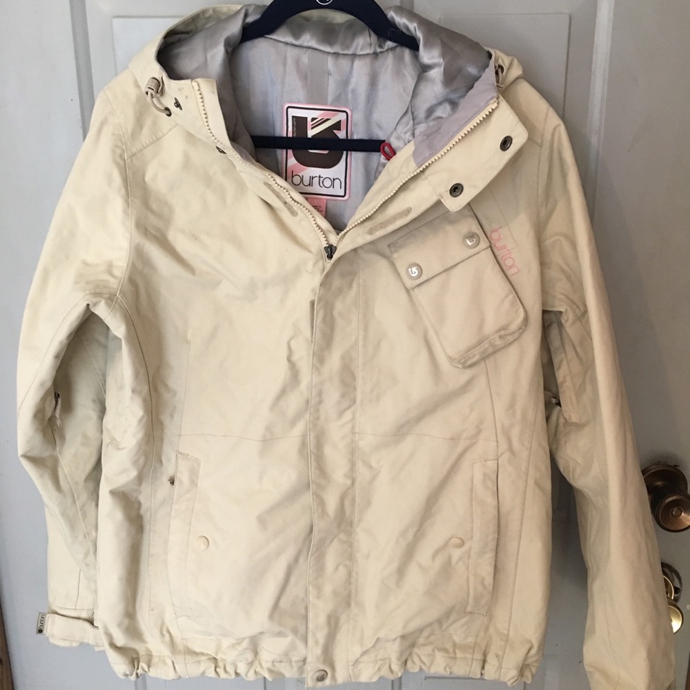 Burton cream snowboarding coat. Size large.